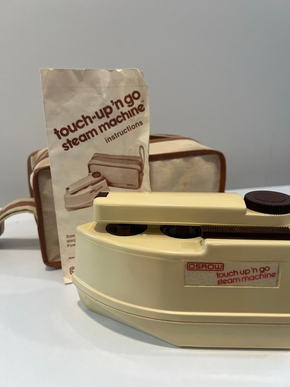 Vintage Osrow Travel Touch Up ‘N Go Steam Machine Original Bag JL
